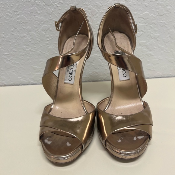 Jimmy Choo Gold Mirror 4” Heel - Picture 2 of 11